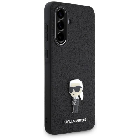 Etui Karl Lagerfeld Fixed Glitter Ikonik Logo Metal Pin na Samsung Galaxy A56 - czarne Etui Karl Lagerfeld Fixed Glitter Ikonik Logo Metal Pin na Samsung Galaxy A56 - czarne