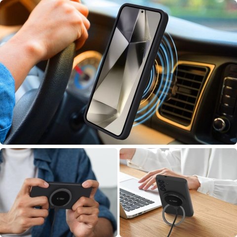 Etui Tech-Protect Liquid Silicone MagSafe na Samsung Galaxy S25 - czarne Etui Tech-Protect Liquid Silicone MagSafe na Samsung Galaxy S25 - czarne