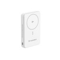 Powerbank Wozinsky WLWP-10KA0Y3WS 22,5W PD Qi2 10000 mAh, z podstawką, 1x USB-A, 1x USB-C - biały