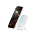 Powerbank Wozinsky WLWP-10KA0Y3WS 22,5W PD Qi2 10000 mAh, z podstawką, 1x USB-A, 1x USB-C - biały