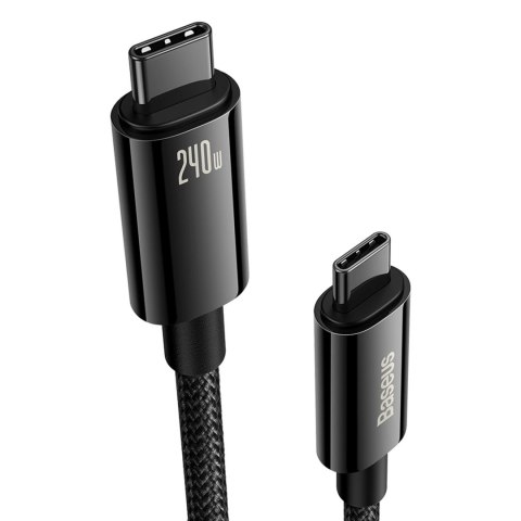 Kabel Baseus CAWJ040101 USB-C - USB-C 240W 480Mb/s 2m - czarno-szary Kabel Baseus CAWJ040101 USB-C - USB-C 240W 480Mb/s 2m - czarno-szary