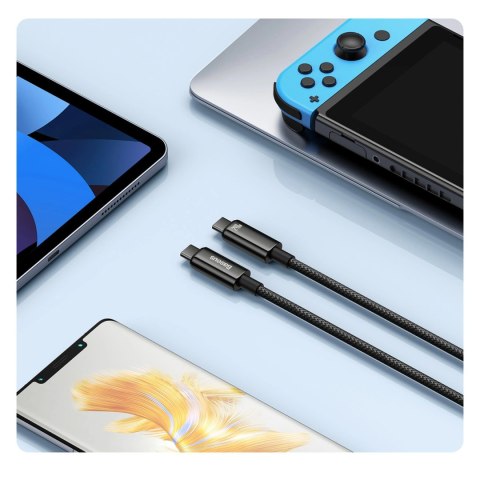 Kabel Baseus CAWJ040101 USB-C - USB-C 240W 480Mb/s 2m - czarno-szary Kabel Baseus CAWJ040101 USB-C - USB-C 240W 480Mb/s 2m - czarno-szary