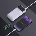 Powerbank Dudao K15Pro 20000mAh 22.5W PD USB-C / USB-A / wbudowane kable Lightning i USB-C - biały Powerbank Dudao K15Pro 20000mAh 22.5W PD USB-C / USB-A / wbudowane kable Lightning i USB-C - biały