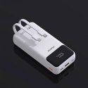 Powerbank Dudao K15Pro 20000mAh 22.5W PD USB-C / USB-A / wbudowane kable Lightning i USB-C - biały Powerbank Dudao K15Pro 20000mAh 22.5W PD USB-C / USB-A / wbudowane kable Lightning i USB-C - biały