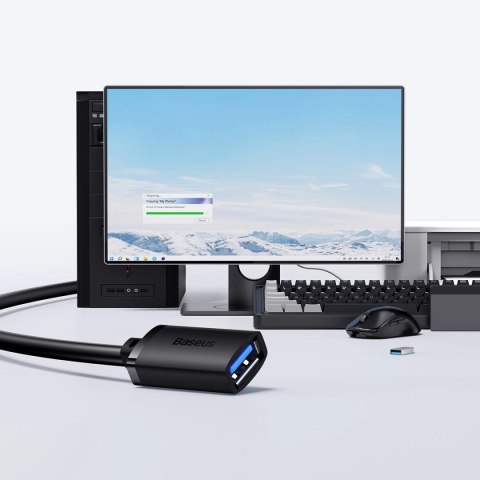Przedłużacz kabel USB 2.0 1.5m Baseus AirJoy Series - czarny Przedłużacz kabel USB 2.0 1.5m Baseus AirJoy Series - czarny