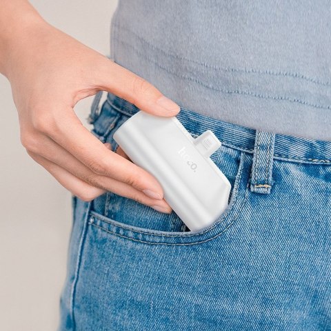 HOCO powerbank 3000 mAh z wbudowanym złączem Lightning J147 biały HOCO powerbank 3000 mAh z wbudowanym złączem Lightning J147 biały