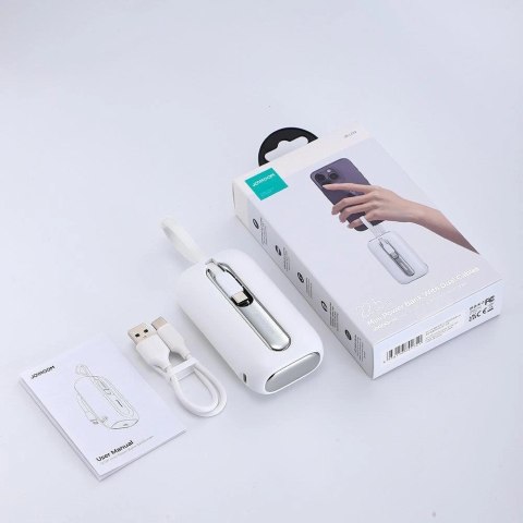 Joyroom mini powerbank 10000mAh Colorful Series 22.5W z 2 wbudowanymi kablami USB C i Lightning biały (JR-L012) Joyroom mini powerbank 10000mAh Colorful Series 22.5W z 2 wbudowanymi kablami USB C i Lightning biały (JR-L012)