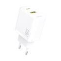 Ładowarka Dudao A26T GaN 25W USB-A, USB-C - biała Ładowarka Dudao A26T GaN 25W USB-A, USB-C - biała