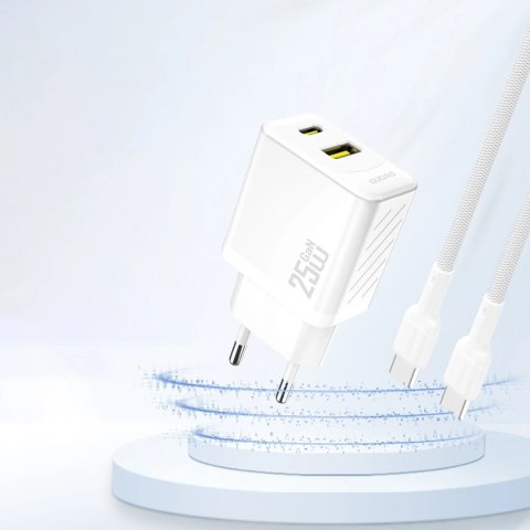 Ładowarka Dudao A26T GaN 25W USB-A, USB-C - biała Ładowarka Dudao A26T GaN 25W USB-A, USB-C - biała