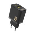 Ładowarka Dudao A26T GaN 25W USB-A, USB-C - czarna Ładowarka Dudao A26T GaN 25W USB-A, USB-C - czarna