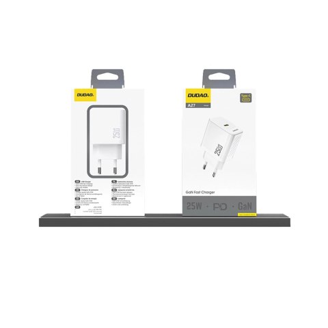 Ładowarka sieciowa Dudao A27 25W GaN USB-C - biała Ładowarka sieciowa Dudao A27 25W GaN USB-C - biała