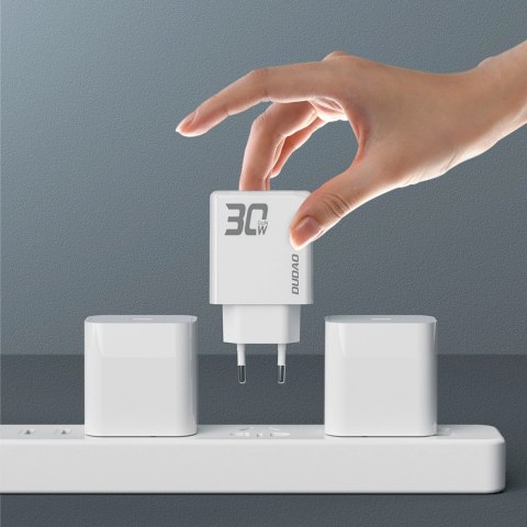 Ładowarka sieciowa GaN Dudao A30EU 30W USB-A / USB-C - biała Ładowarka sieciowa GaN Dudao A30EU 30W USB-A / USB-C - biała