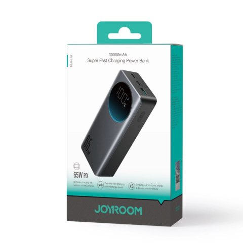 Powerbank Joyroom 30000mAh 65W z wyświetlaczem cyfrowym (JR-PBF05) - czarny Powerbank Joyroom 30000mAh 65W z wyświetlaczem cyfrowym (JR-PBF05) - czarny