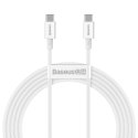 BASEUS kabel Typ C do Typ C PD100W Power Delivery Superior Series Fast Charging CATYS-C02 2 metr biały BASEUS kabel Typ C do Typ C PD100W Power Delivery Superior Series Fast Charging CATYS-C02 2 metr biały