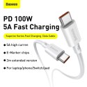 BASEUS kabel Typ C do Typ C PD100W Power Delivery Superior Series Fast Charging CATYS-C02 2 metr biały BASEUS kabel Typ C do Typ C PD100W Power Delivery Superior Series Fast Charging CATYS-C02 2 metr biały