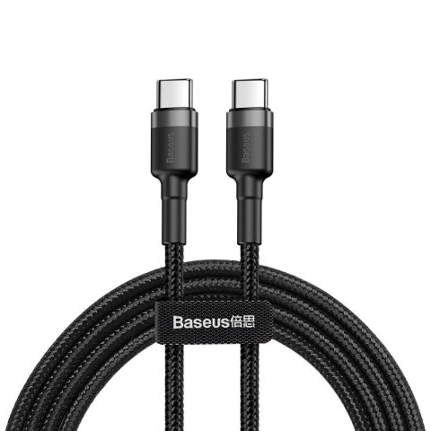BASEUS kabel Typ C do Typ C Power Delivery PD60W 2.0 (3A 20V) Cafule CATKLF-HG1 2 metry szaro-czarny BASEUS kabel Typ C do Typ C Power Delivery PD60W 2.0 (3A 20V) Cafule CATKLF-HG1 2 metry szaro-czarny