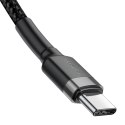 BASEUS kabel Typ C do Typ C Power Delivery PD60W 2.0 (3A 20V) Cafule CATKLF-HG1 2 metry szaro-czarny BASEUS kabel Typ C do Typ C Power Delivery PD60W 2.0 (3A 20V) Cafule CATKLF-HG1 2 metry szaro-czarny