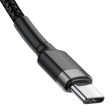 BASEUS kabel Typ C do Typ C Power Delivery PD60W 2.0 (3A 20V) Cafule CATKLF-HG1 2 metry szaro-czarny BASEUS kabel Typ C do Typ C Power Delivery PD60W 2.0 (3A 20V) Cafule CATKLF-HG1 2 metry szaro-czarny