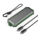 Przenośna kieszeń dyskowa M.2 NVMe/SATA SSD USB-C 3.2 - szaro-zielona