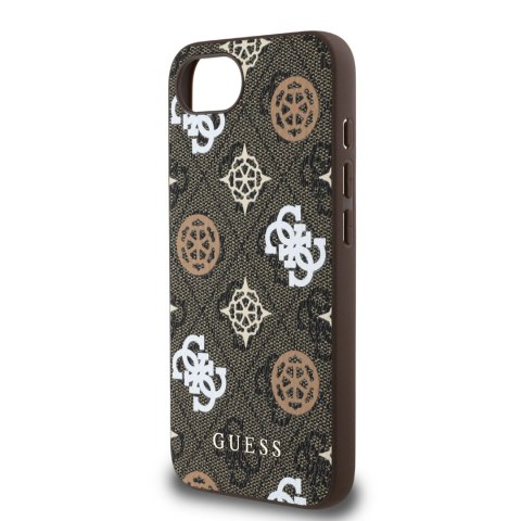 Etui Guess PU 4G Peony z MagSafe na iPhone 16e - brązowe Etui Guess PU 4G Peony z MagSafe na iPhone 16e - brązowe