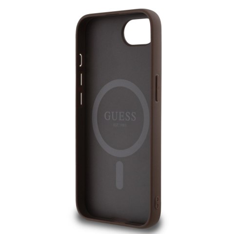 Etui Guess PU 4G Peony z MagSafe na iPhone 16e - brązowe Etui Guess PU 4G Peony z MagSafe na iPhone 16e - brązowe