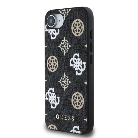 Etui Guess PU 4G Peony z MagSafe na iPhone 16e - czarne Etui Guess PU 4G Peony z MagSafe na iPhone 16e - czarne