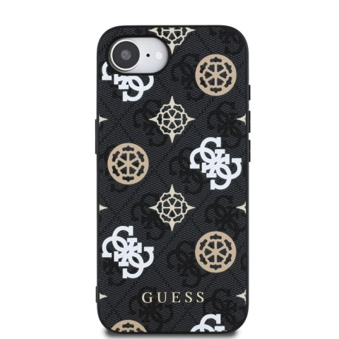 Etui Guess PU 4G Peony z MagSafe na iPhone 16e - czarne Etui Guess PU 4G Peony z MagSafe na iPhone 16e - czarne