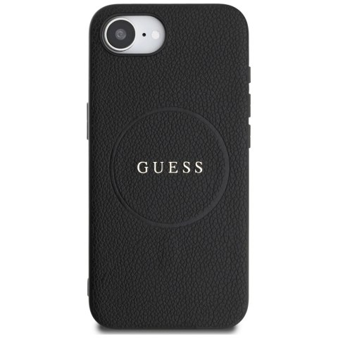 Etui Guess PU Grained Classic Logo z MagSafe na iPhone 16e - czarne Etui Guess PU Grained Classic Logo z MagSafe na iPhone 16e - czarne
