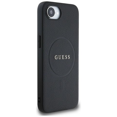 Etui Guess PU Grained Classic Logo z MagSafe na iPhone 16e - czarne Etui Guess PU Grained Classic Logo z MagSafe na iPhone 16e - czarne
