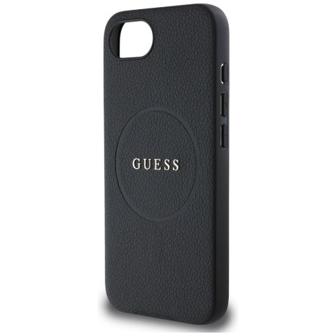 Etui Guess PU Grained Classic Logo z MagSafe na iPhone 16e - czarne Etui Guess PU Grained Classic Logo z MagSafe na iPhone 16e - czarne