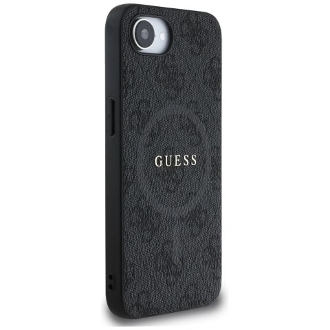 Etui Guess PU Leather 4G Colored Ring z MagSafe na iPhone 16e - czarne Etui Guess PU Leather 4G Colored Ring z MagSafe na iPhone 16e - czarne