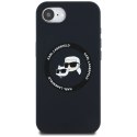 Etui Karl Lagerfeld Liquid Silicone Karl & Choupette Heads z MagSafe na iPhone 16e - czarne