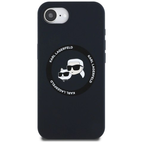 Etui Karl Lagerfeld Liquid Silicone Karl & Choupette Heads z MagSafe na iPhone 16e - czarne Etui Karl Lagerfeld Liquid Silicone Karl & Choupette Heads z MagSafe na iPhone 16e - czarne