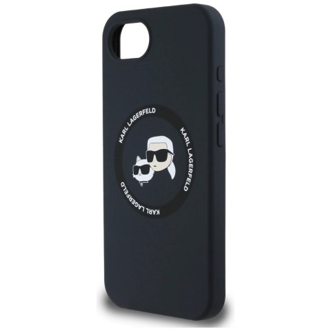 Etui Karl Lagerfeld Liquid Silicone Karl & Choupette Heads z MagSafe na iPhone 16e - czarne Etui Karl Lagerfeld Liquid Silicone Karl & Choupette Heads z MagSafe na iPhone 16e - czarne