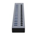 HUB 16-portowy z włącznikiem USB-A 3.0 - szary HUB 16-portowy z włącznikiem USB-A 3.0 - szary
