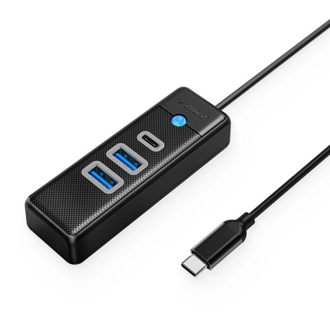 HUB 3-portowy input: USB-C 3.0 / output: 2x USB-A 3.0 + 1x USB-C 3.0 przewód 0,15M - czarny HUB 3-portowy input: USB-C 3.0 / output: 2x USB-A 3.0 + 1x USB-C 3.0 przewód 0,15M - czarny