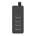 HUB 4-portowy USB-A 2.0 przewód 1M - czarny HUB 4-portowy USB-A 2.0 przewód 1M - czarny