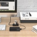 HUB 4-portowy USB-A 2.0 przewód 1M - czarny HUB 4-portowy USB-A 2.0 przewód 1M - czarny