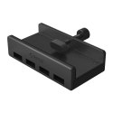 HUB 4-portowy montowany na zacisk USB-A 3.0 - czarny HUB 4-portowy montowany na zacisk USB-A 3.0 - czarny