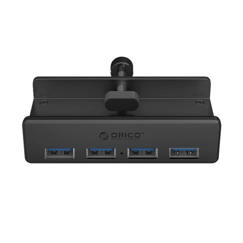 HUB 4-portowy montowany na zacisk USB-A 3.0 - czarny HUB 4-portowy montowany na zacisk USB-A 3.0 - czarny