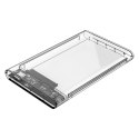 Kieszeń dyskowa 2,5" HDD/SSD USB-C 5Gbps - przezroczysta