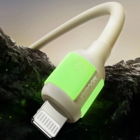 Kabel Joyroom S-A53 3A USB-A - Lightning z fluorescencyjną końcówką 2 m - beżowy Kabel Joyroom S-A53 3A USB-A - Lightning z fluorescencyjną końcówką 2 m - beżowy