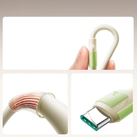 Kabel Joyroom S-A53 3A USB-A - USB-C z fluorescencyjną końcówką 1,2 m - beżowy Kabel Joyroom S-A53 3A USB-A - USB-C z fluorescencyjną końcówką 1,2 m - beżowy