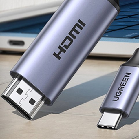 Kabel USB C - HDMI 2.1 8K 60Hz 1.5m Ugreen CM565 - szary Kabel USB C - HDMI 2.1 8K 60Hz 1.5m Ugreen CM565 - szary