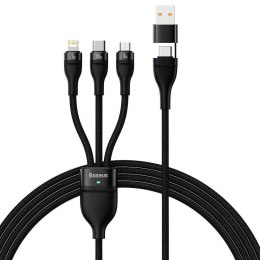 BASEUS kabel 3w1 Typ C / USB A do Micro USB / Lightning / Typ C PD QC 5A 100W CASS030101 1,2 m czarny