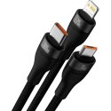 BASEUS kabel 3w1 Typ C / USB A do Micro USB / Lightning / Typ C PD QC 5A 100W CASS030101 1,2 m czarny BASEUS kabel 3w1 Typ C / USB A do Micro USB / Lightning / Typ C PD QC 5A 100W CASS030101 1,2 m czarny