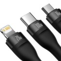 BASEUS kabel 3w1 Typ C / USB A do Micro USB / Lightning / Typ C PD QC 5A 100W CASS030101 1,2 m czarny BASEUS kabel 3w1 Typ C / USB A do Micro USB / Lightning / Typ C PD QC 5A 100W CASS030101 1,2 m czarny