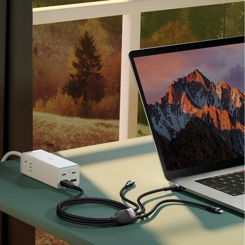 BASEUS kabel 3w1 Typ C / USB A do Micro USB / Lightning / Typ C PD QC 5A 100W CASS030101 1,2 m czarny BASEUS kabel 3w1 Typ C / USB A do Micro USB / Lightning / Typ C PD QC 5A 100W CASS030101 1,2 m czarny