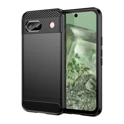 Etui Carbon Case do Google Pixel 8A elastyczny silikonowy karbonowy pokrowiec - czarny Etui Carbon Case do Google Pixel 8A elastyczny silikonowy karbonowy pokrowiec - czarny