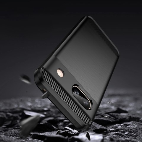Etui Carbon Case do Google Pixel 8A elastyczny silikonowy karbonowy pokrowiec - czarny Etui Carbon Case do Google Pixel 8A elastyczny silikonowy karbonowy pokrowiec - czarny